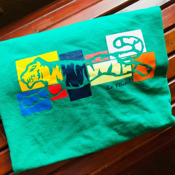 Le Tigre Other - Le Tigre emerald green Logo t shirt sz XXL